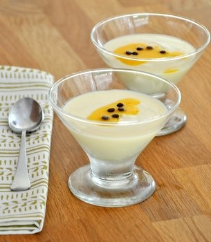 0% passion fruit panna cotta