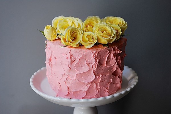 1-2-3-4 cake with raspberry buttercream