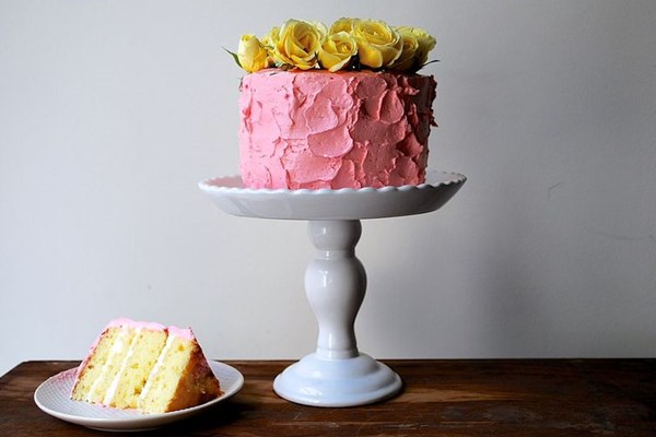 1-2-3-4 cake with raspberry buttercream