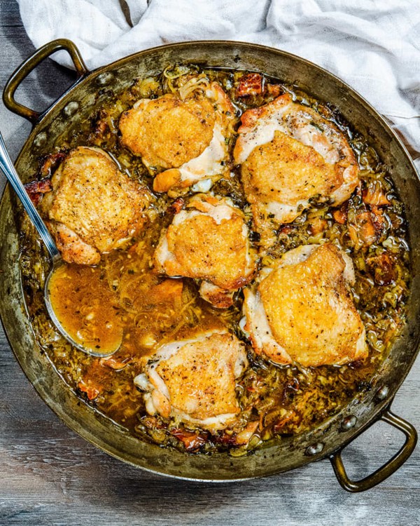 10-shallot braised chicken thigh