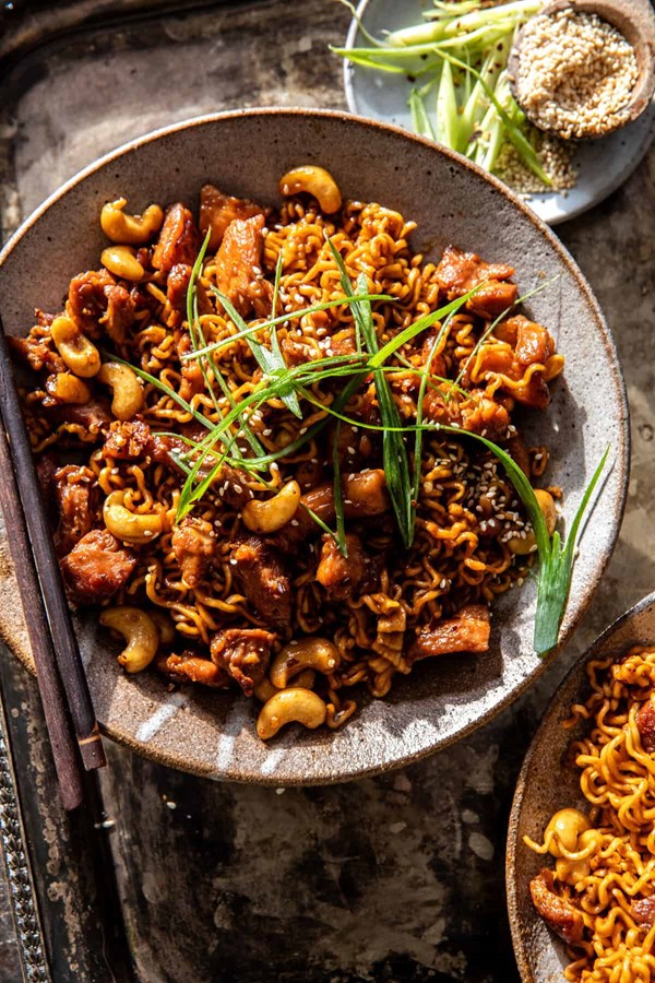 20 minute cashew chicken noodles