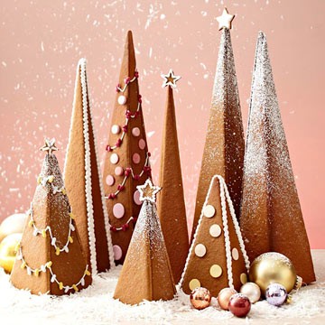 3-D gingerbread trees