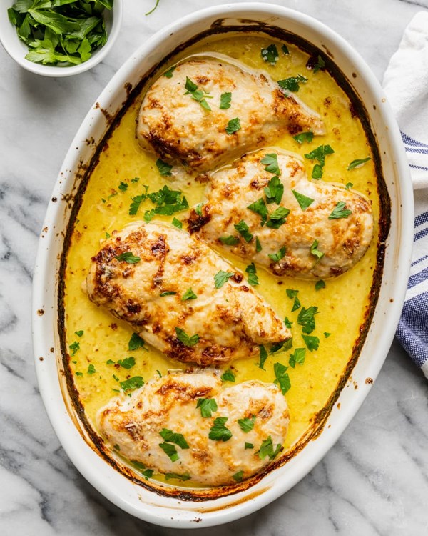 3-ingredient baked Caesar chicken