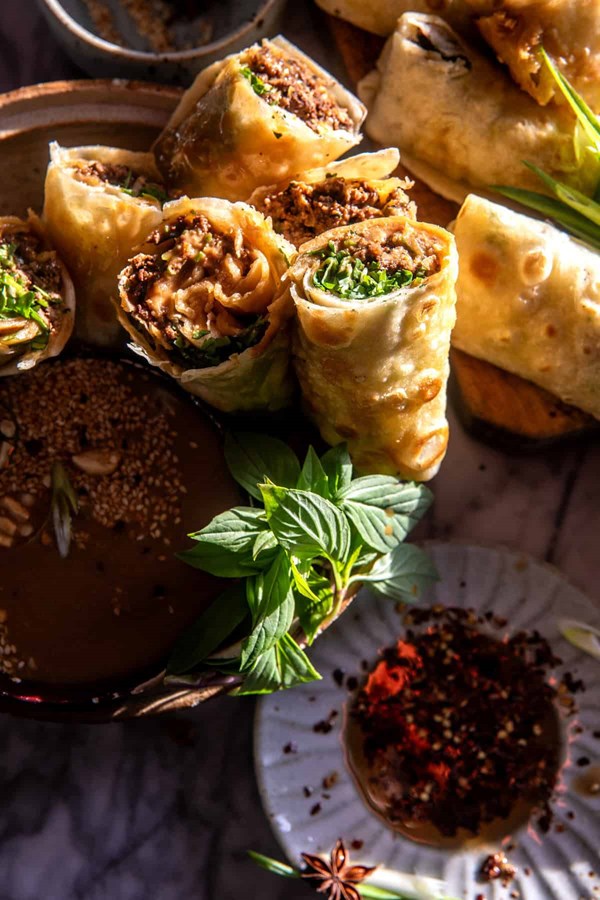 30 minute peanut beef rolls