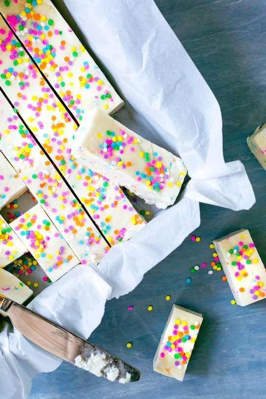 4-ingredient Funfetti fudge