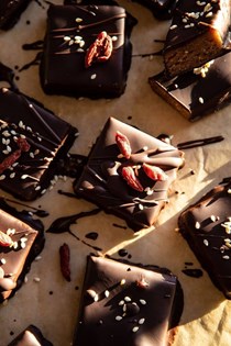 5 ingredient chocolate covered cashew bars