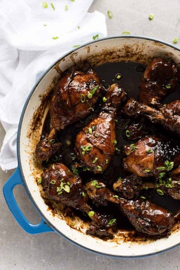 5 ingredient sticky stove top balsamic chicken drumsticks