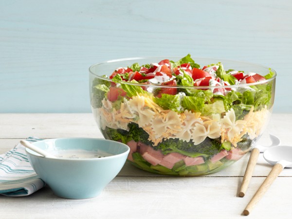 7-layer pasta salad