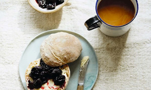 7am breakfast rolls with sour cherry and vanilla jam