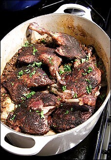 A cassoulet of lentils, duck, lamb and sausage