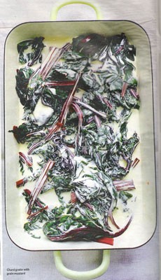 A chard gratin with grain mustard