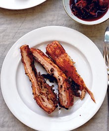 A Chinese-style pork roast with plum ginger sauce