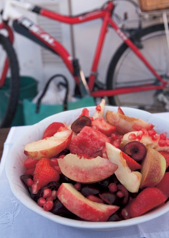 A colored fruit salad