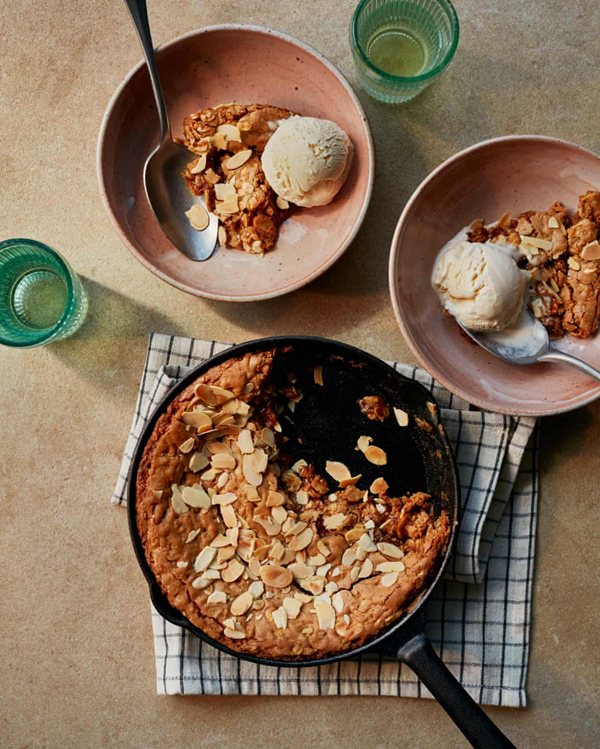 A giant oat and almond cookie