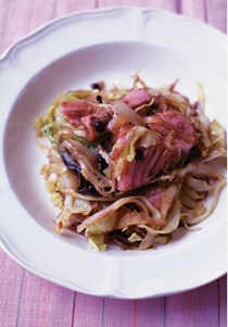 A ham and cabbage fry up