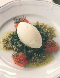 A light creamy puree of Dover sole on a bed of green beans [Brian Turner]