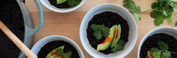 A pot of black beans
