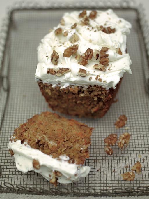 A rather pleasing carrot cake with lime mascarpone icing