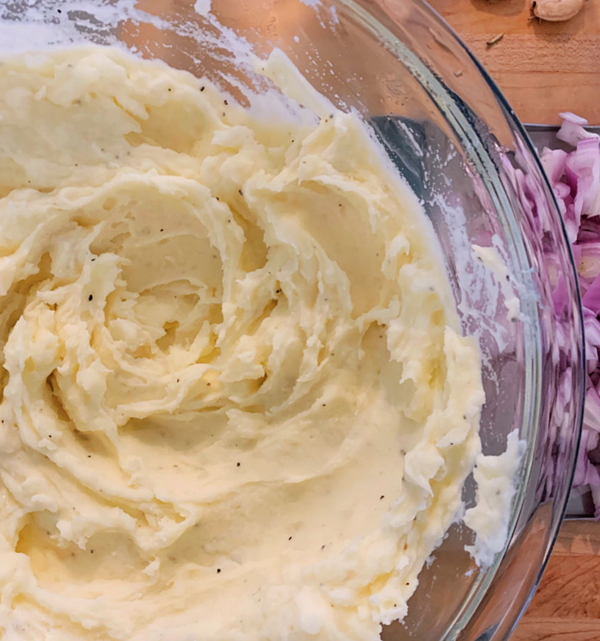 A reasonable amount of mashed potatoes