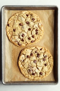A recipe for just two giant chocolate chip cookies