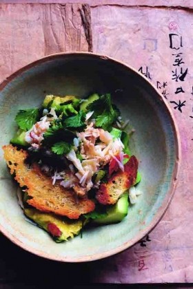 A salad of crab, avocado and lime