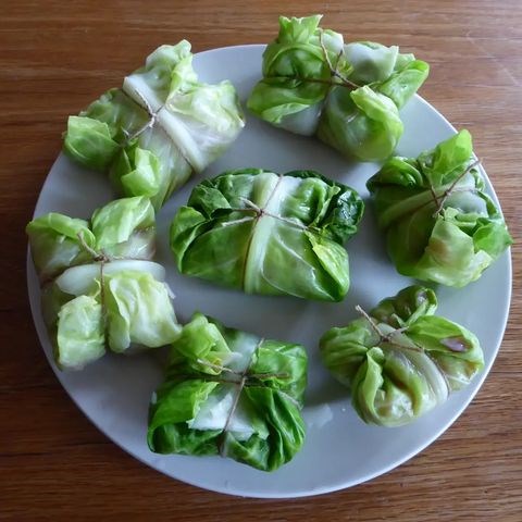 A soup of cabbage dressed as chicken (La potée Landaise 'poule verte')