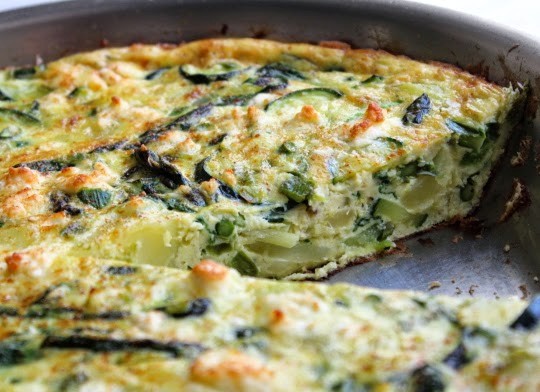 A spring vegetable frittata for mother