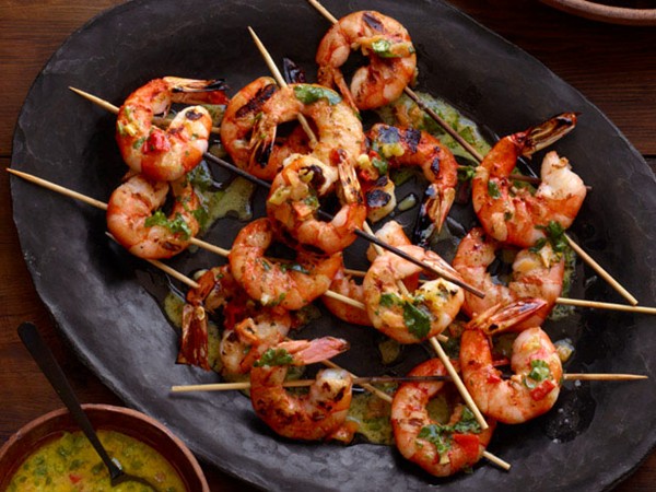 Aaron Sanchez's grilled shrimp with orange-habanero mojo