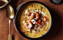 Acadian squash and prawn soup