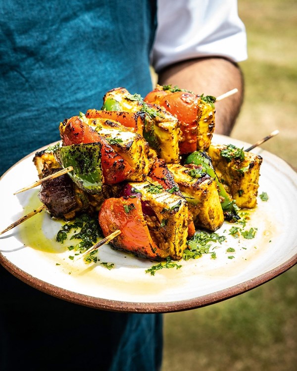 Achaari paneer shashlik