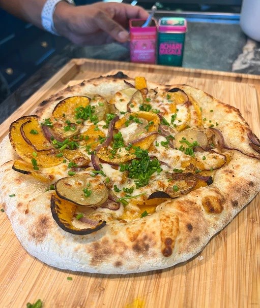 Achari squash pizza