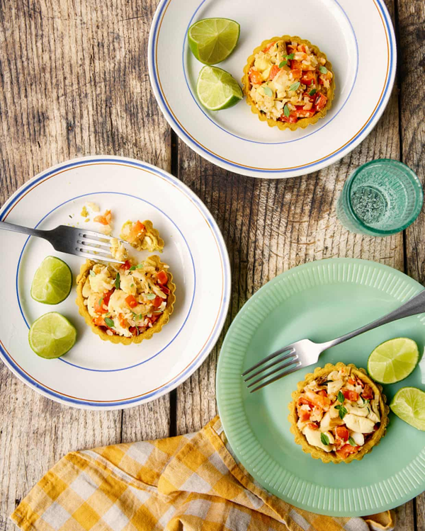Ackee and saltfish tarts