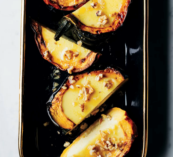 Acorn squash with coconut custard