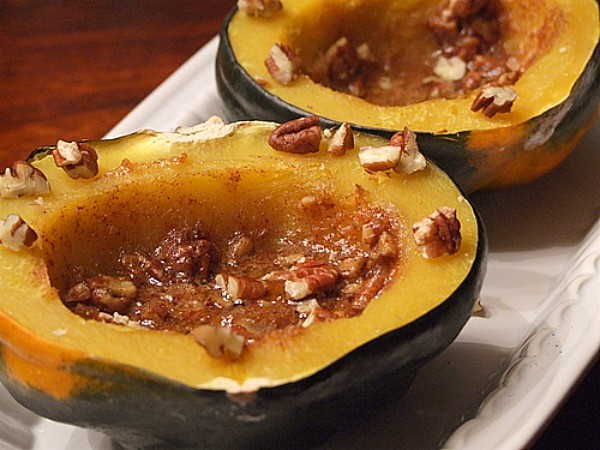 Acorn squash with orange pecans