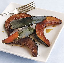 Acorn squash with rosemary and brown sugar