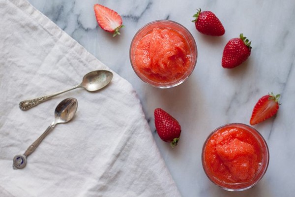 Ada Boni's fresh strawberry granita or sorbet