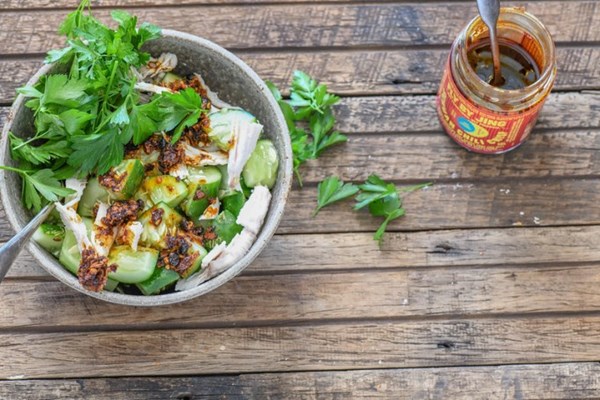 Addictive crispy chilli cucumber bowl
