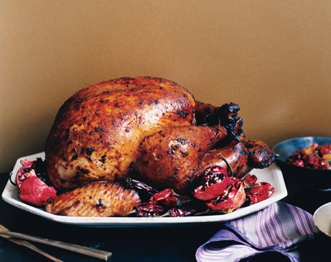 Adobo turkey with red-chile gravy