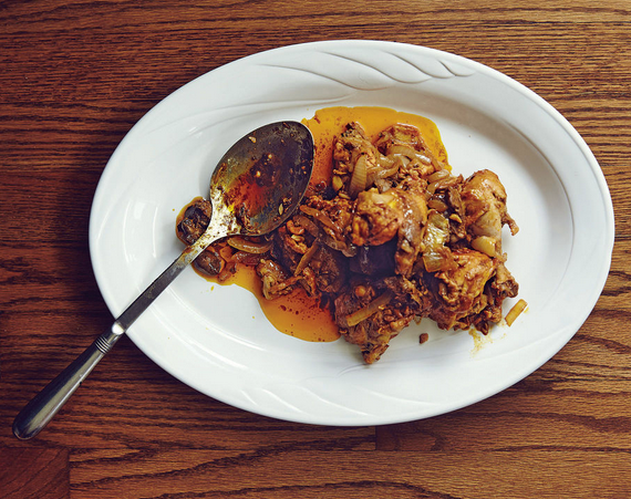 Adobo with chicken livers