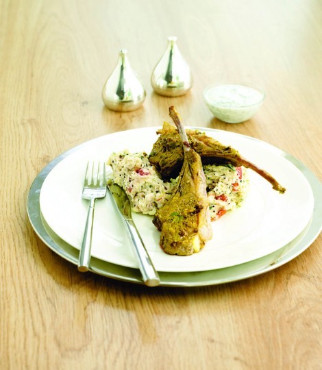 Adraki lamb chops with spiced potato mash