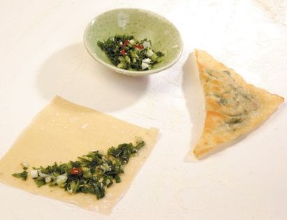 Afghan garlic chive boulani