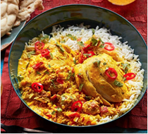 Afghan-style chicken korma with dried sour plums