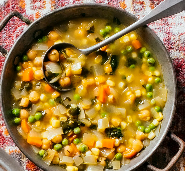 Afghan vegetable & chickpea soup (Tarkari)