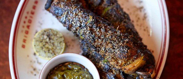Afghani lamb kebab skewer