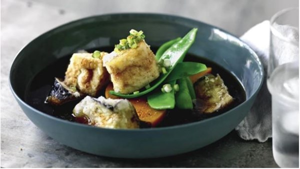 Agedashi tofu and eggplant
