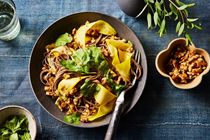 Agrodolce noodles with summer squash