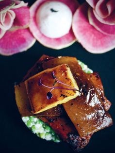 Ahi tuna steak with wasabi coconut peas