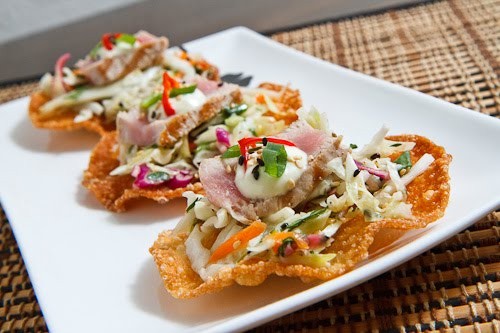 Ahi tuna tostadas