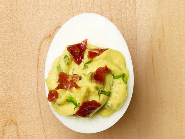 Aida Mollenkamp's green deviled eggs and ham