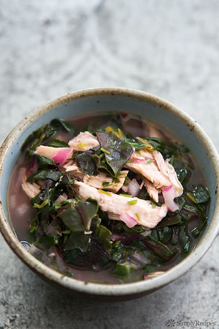 Aida's coriander chicken, cilantro, and chard stew